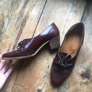 Oxblood Brogue Heels ~ sz 8